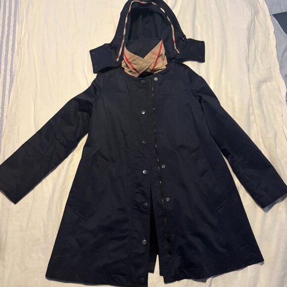 Burberry Brit Navy Blue Raincoat – Women’s Size 2 - Picture 1 of 4